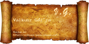 Valkusz Géza névjegykártya