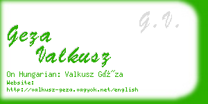 geza valkusz business card